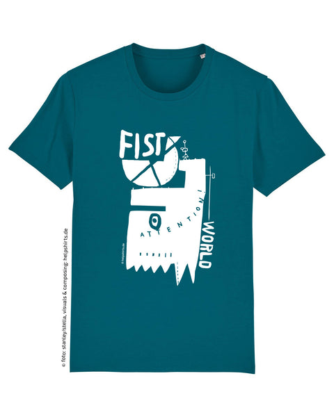 Bio T-Shirt, StreetArt FistWorld white