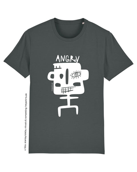 Bio T-Shirt, StreetArt Angry white