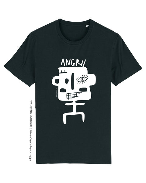 Bio T-Shirt, StreetArt Angry white