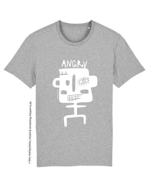 Bio T-Shirt, StreetArt Angry white