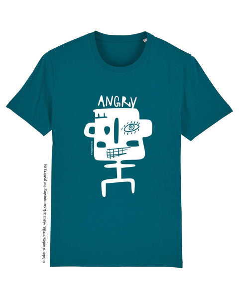 Bio T-Shirt, StreetArt Angry white