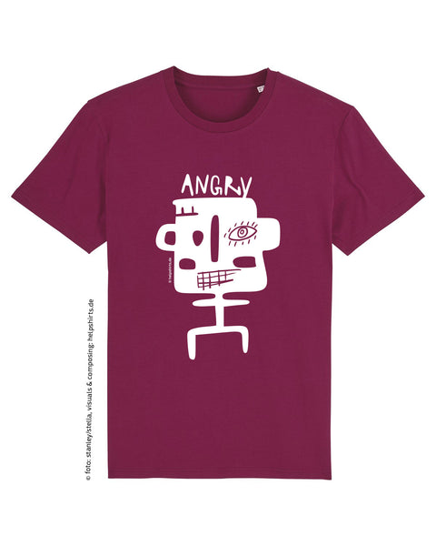 Bio T-Shirt, StreetArt Angry white