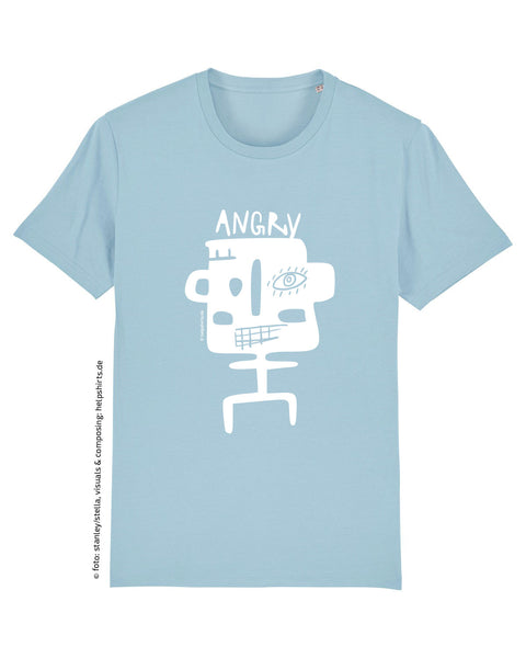 Bio T-Shirt, StreetArt Angry white