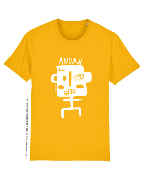 Bio T-Shirt, StreetArt Angry white