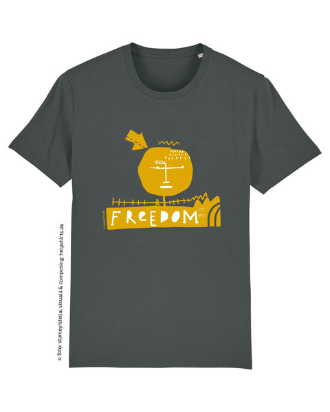 Bio T-Shirt, StreetArt Freedom gold