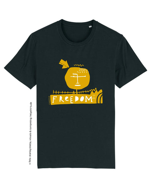Bio T-Shirt, StreetArt Freedom gold