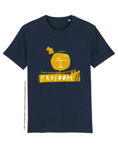 Bio T-Shirt, StreetArt Freedom gold