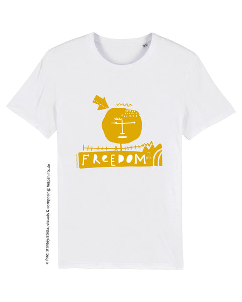 Bio T-Shirt, StreetArt Freedom gold